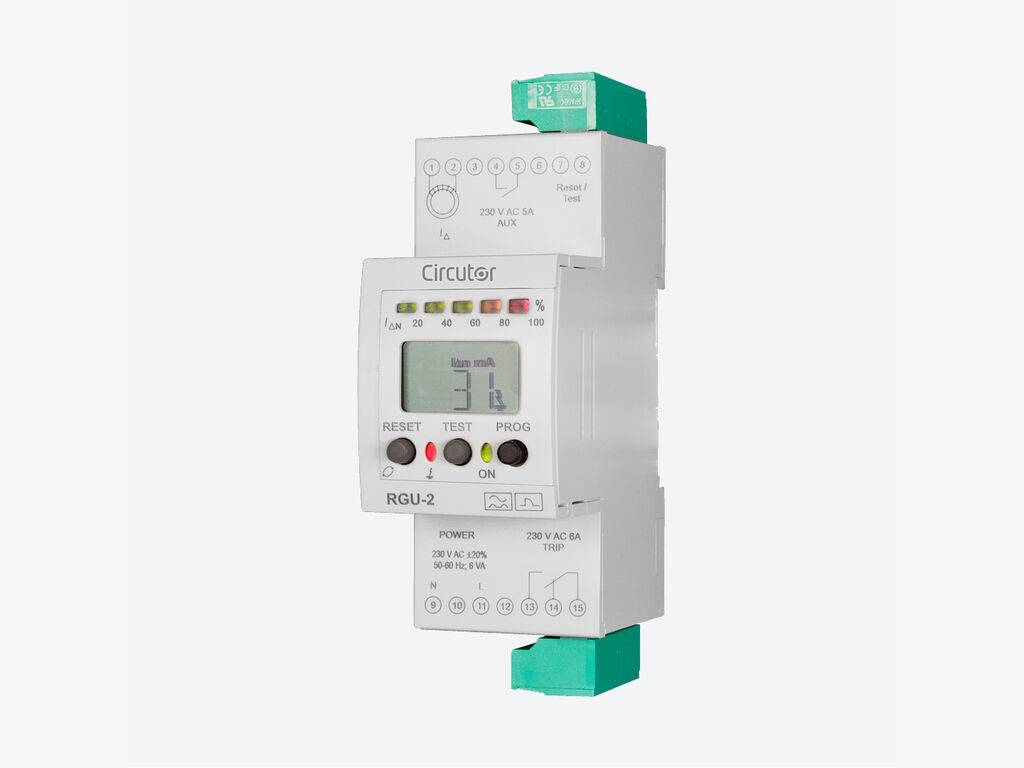 Relé diferencial Circutor RGU2 tipo A, 2 módulos - Imagen 3