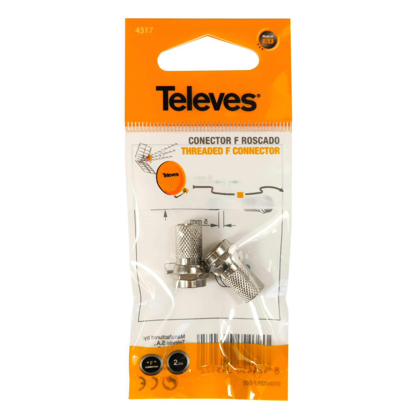 Televes Conector F roscado con junta T100 417102 - Imagen 3