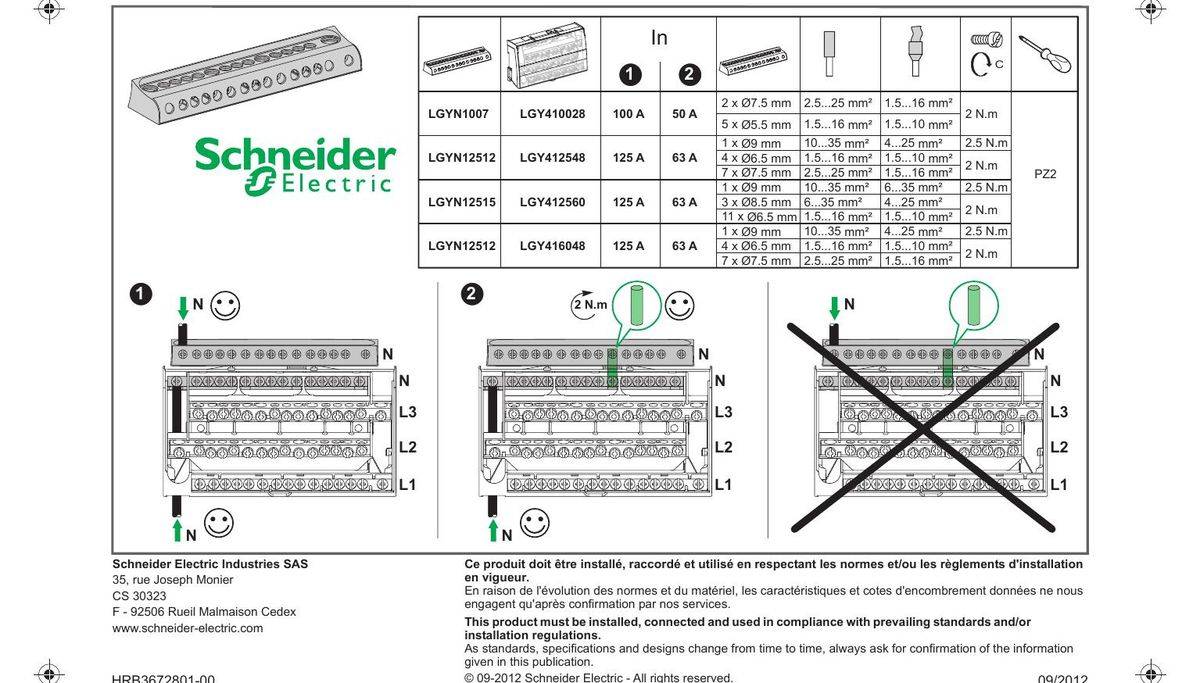 Schneider LGYN1007 Regleta terminal N 100A con 7 conexiones - Imagen 2