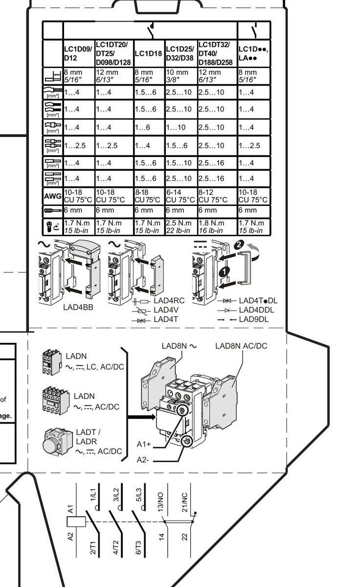 Schneider Contactor Tesys D 12A- 24 V CA LC1D12B7 - Imagen 2